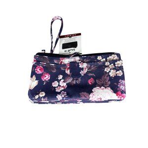Mundi Stuff It Floral Wristlet Wallet With 3 Zip Compartments & Removable Card C